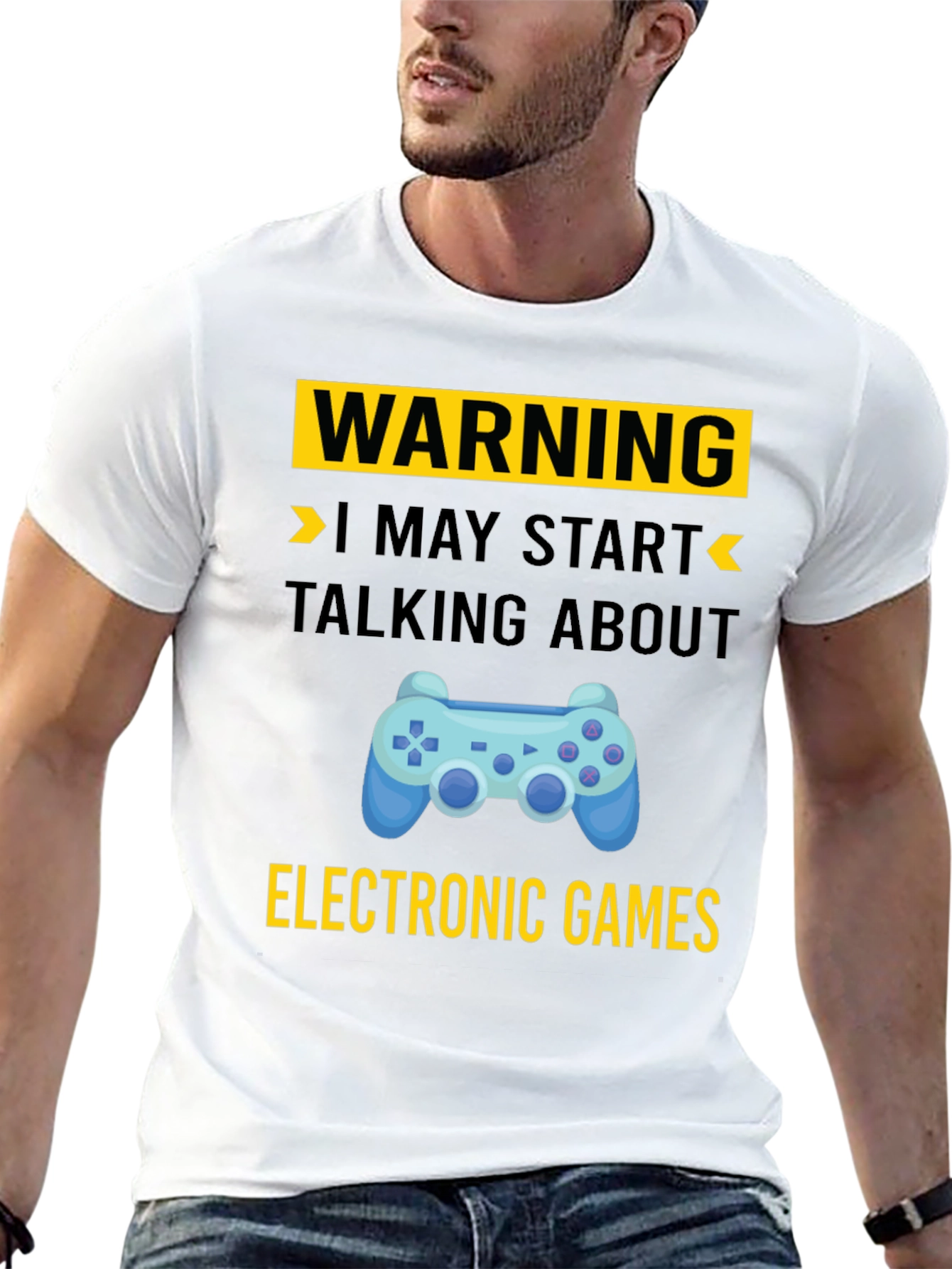 Black Warning Electronic Games T-Shirt view 13