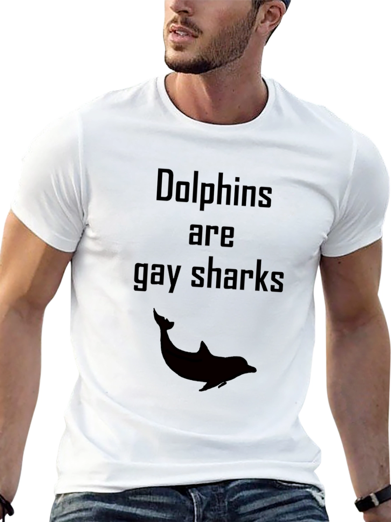 Black Dolphins Are Gay Sharks Graphic T-Shirt view 13
