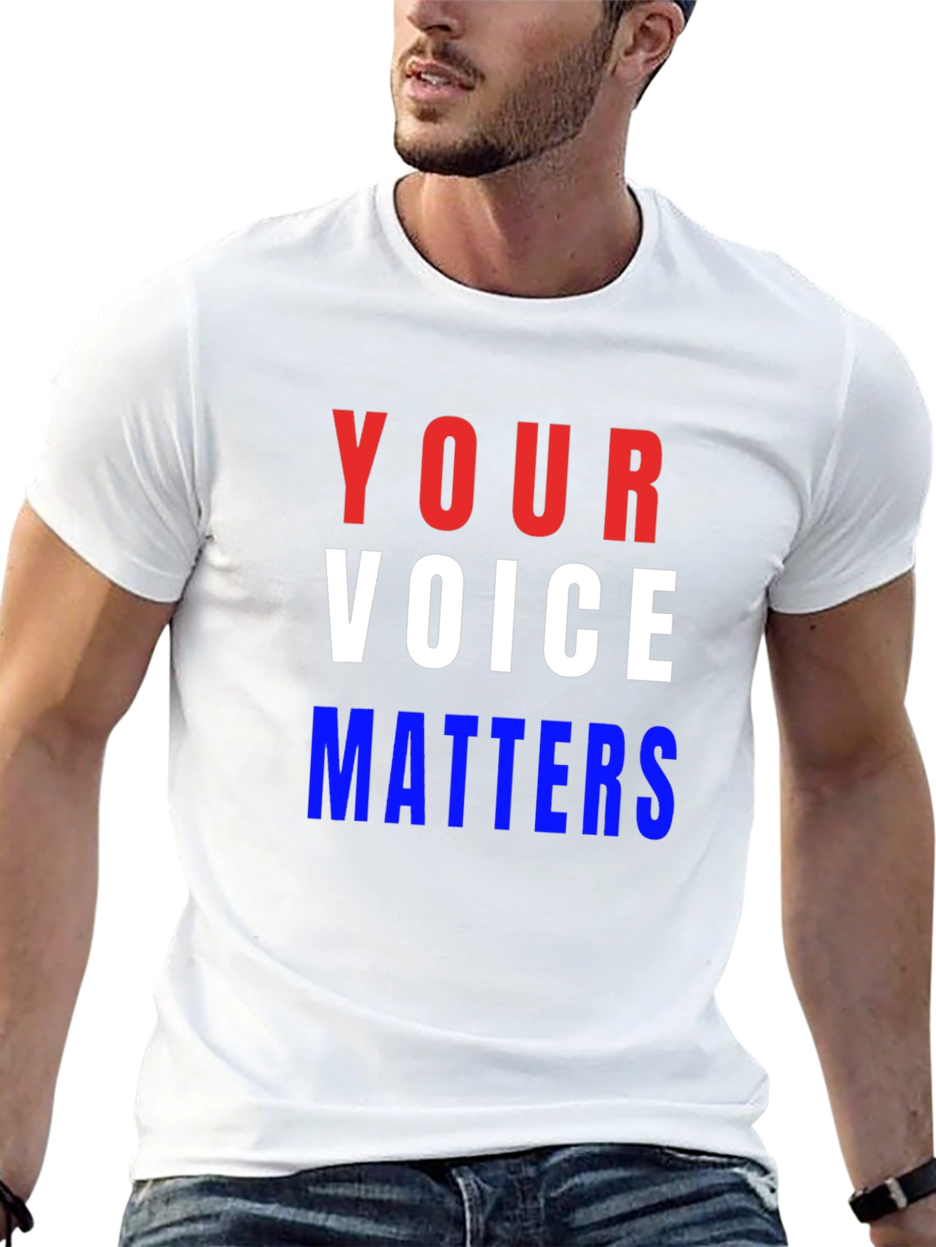 Black Your Voice Matters Graphic Tee - Patriotic T-Shirt view 13