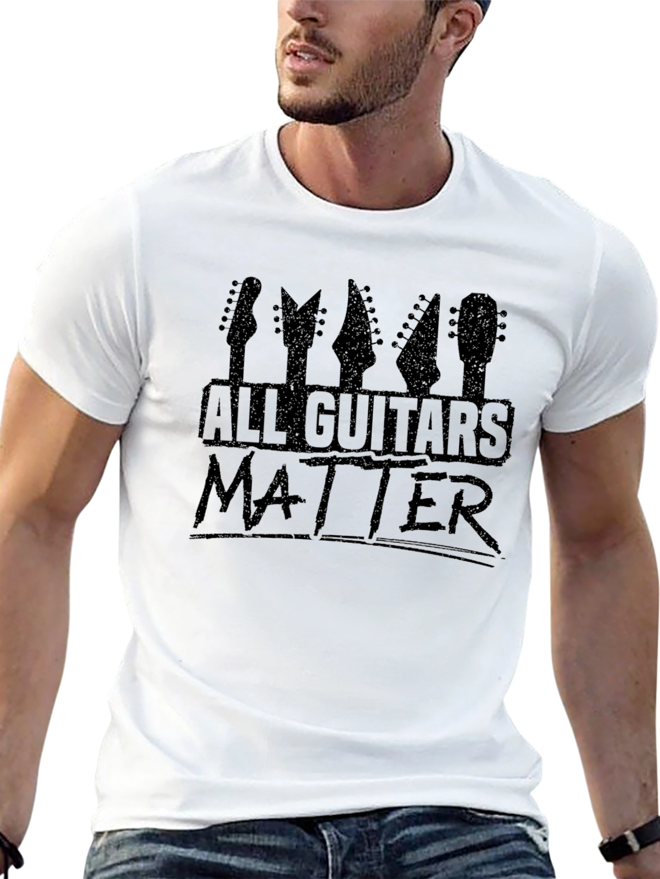 Black All Guitars Matter Funny Music T-Shirt view 13
