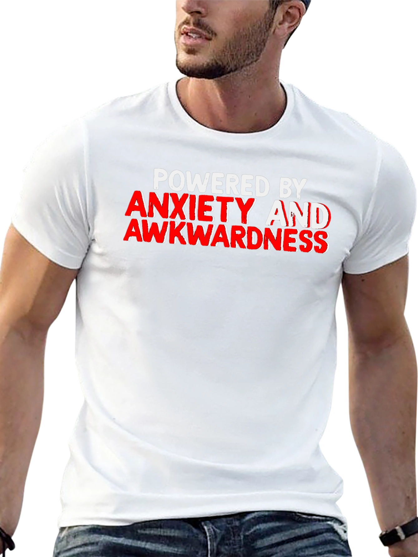Black Anxiety & Awkwardness T-Shirt - Funny Slogan Tee view 13