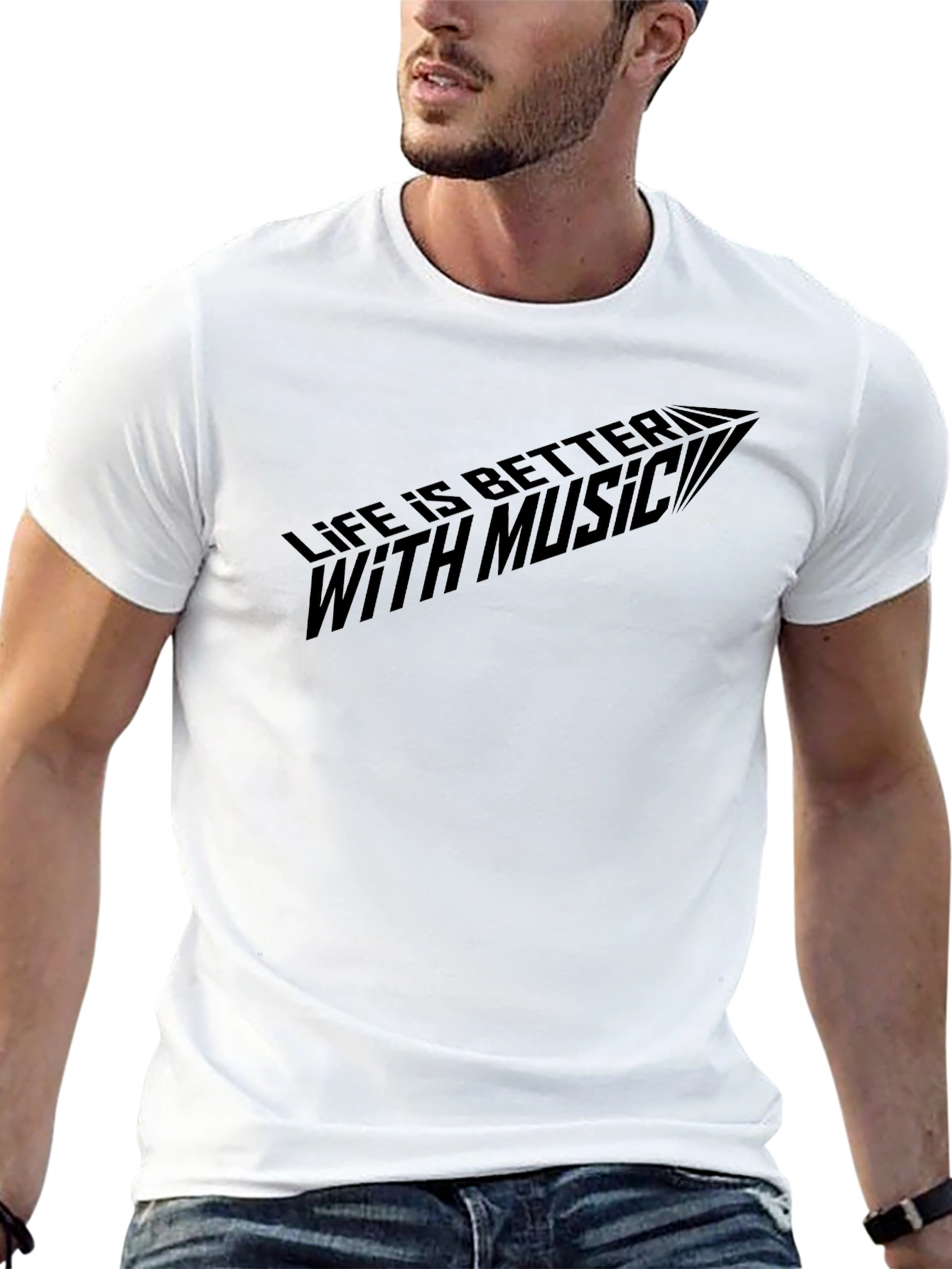 Black Life Is Better With Music Black T-Shirt view 13