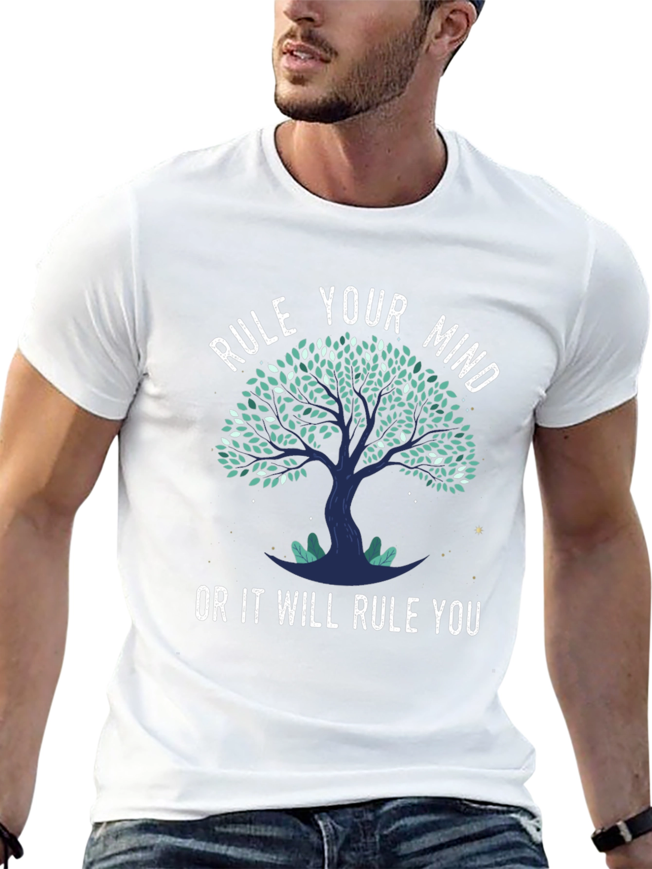 Black Rule Your Mind Tree Graphic Tee view 13