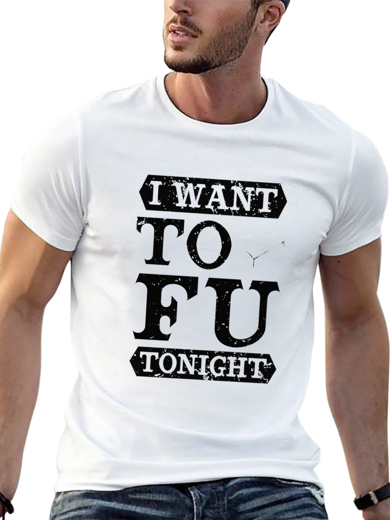 Black I Want To Fu Tofu Tonight Graphic T-Shirt view 13