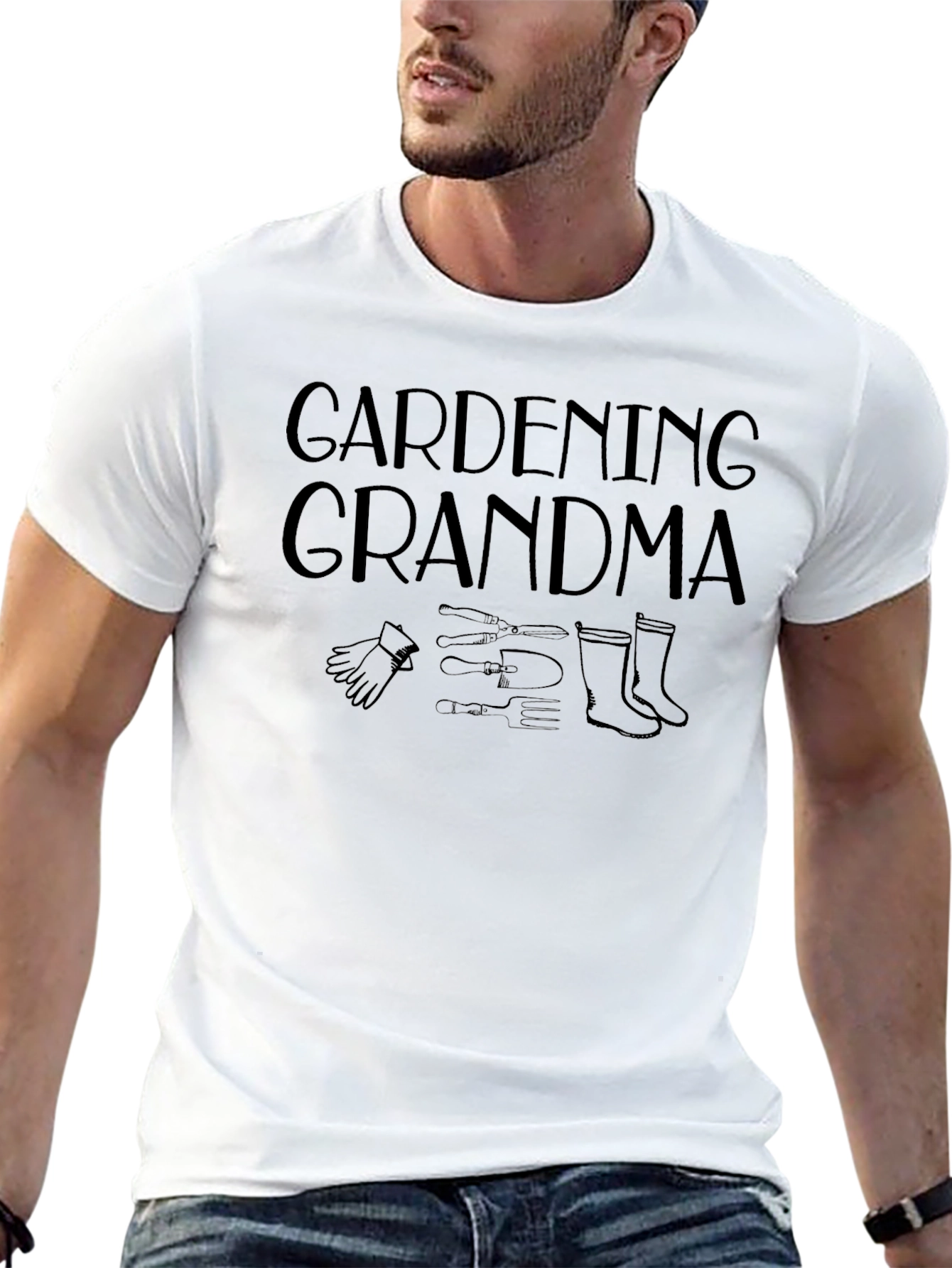 Black Gardening Grandma Graphic T-Shirt - Black view 13