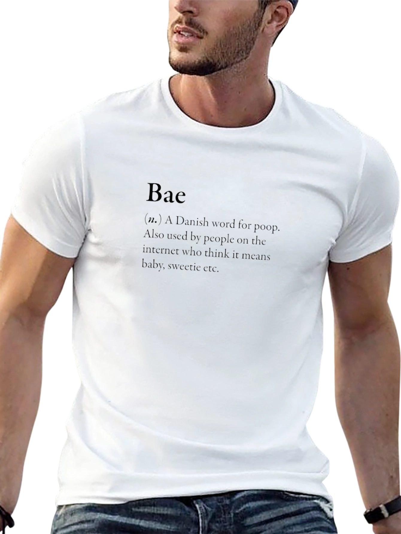 Black Humorous 'Bae' Definition Black T-Shirt view 13