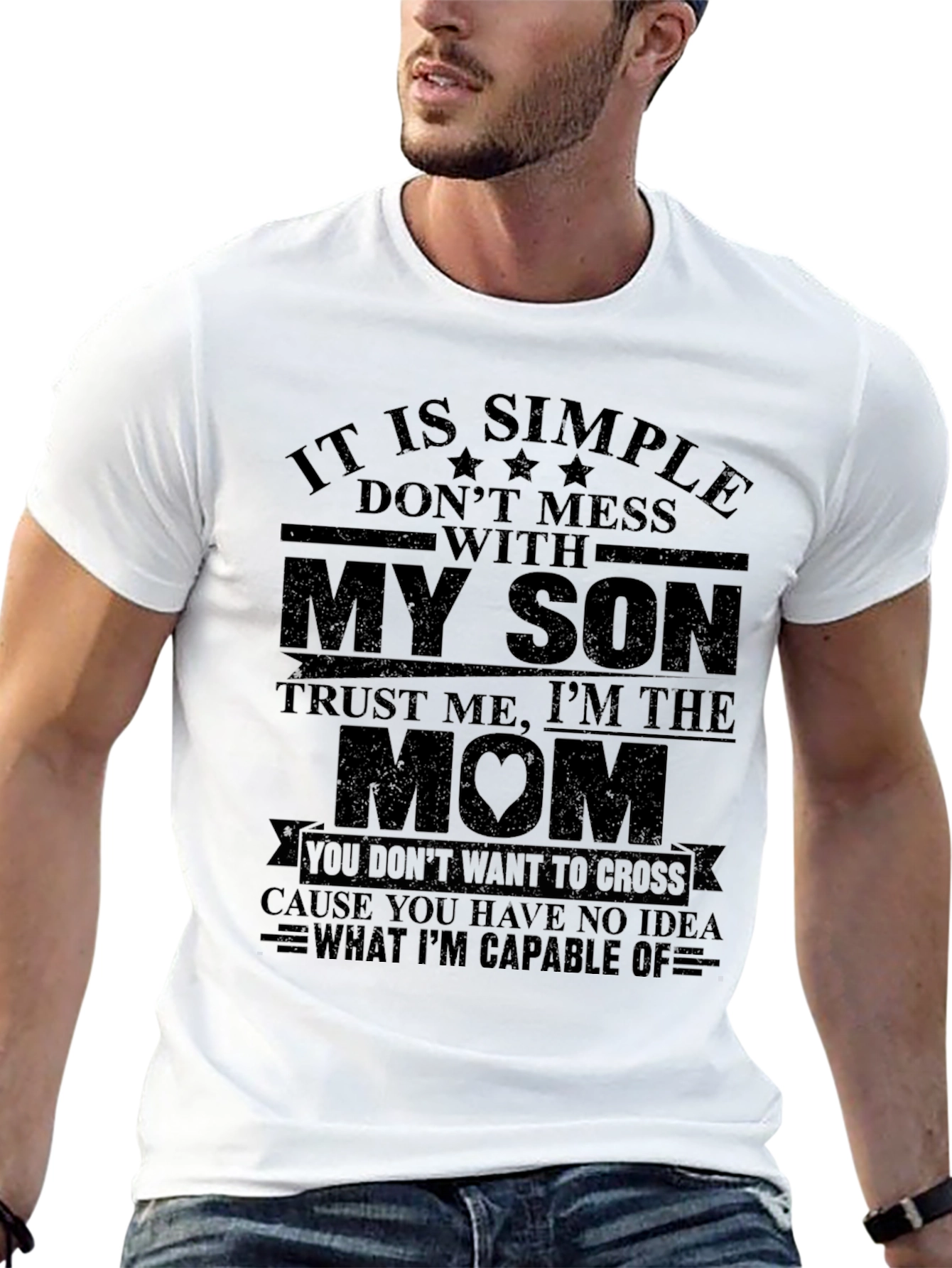 Black It is Simple Don't Mess with My Son Mom T-Shirt view 13