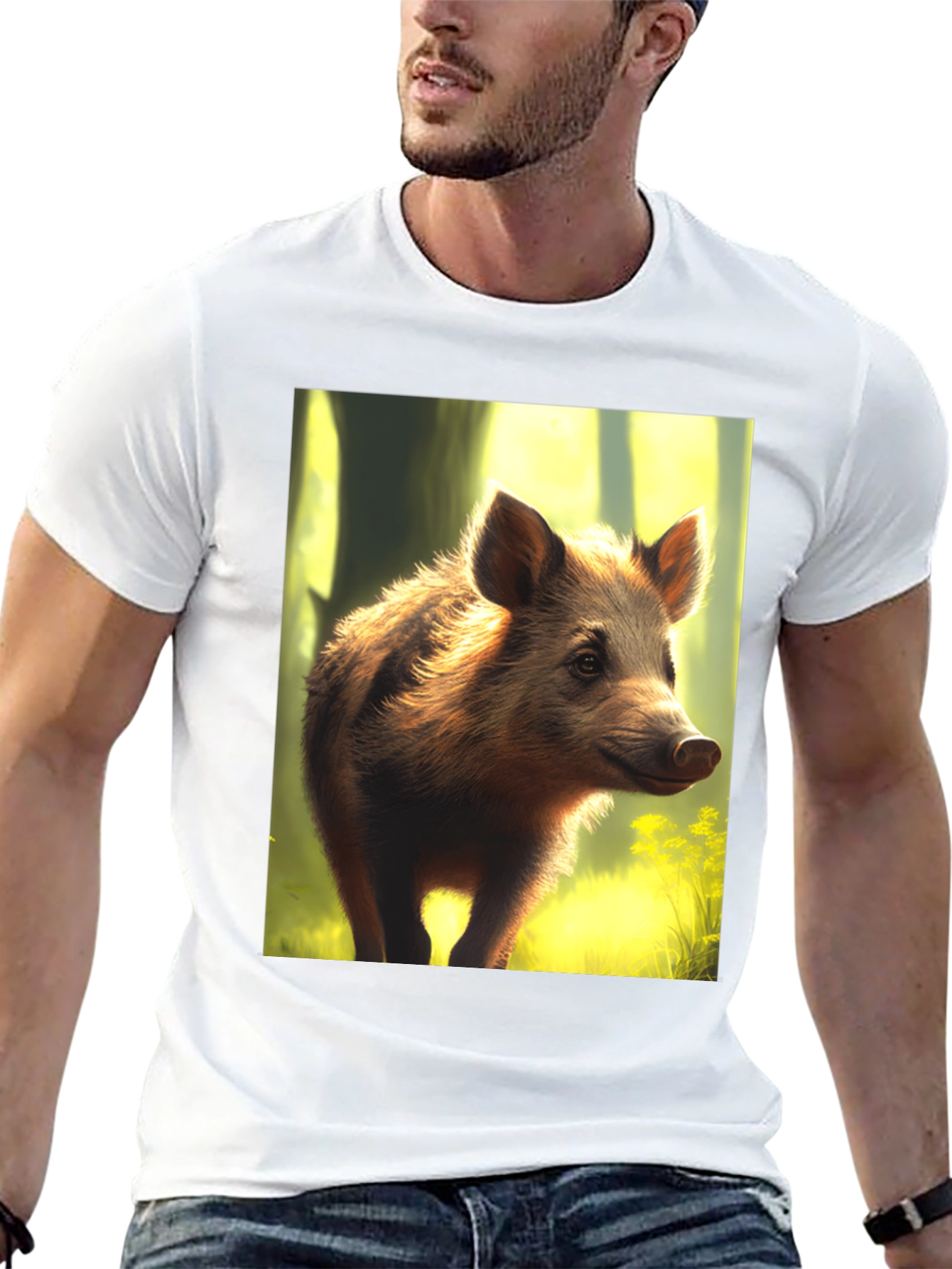 Black Wild Boar Graphic Tee view 13