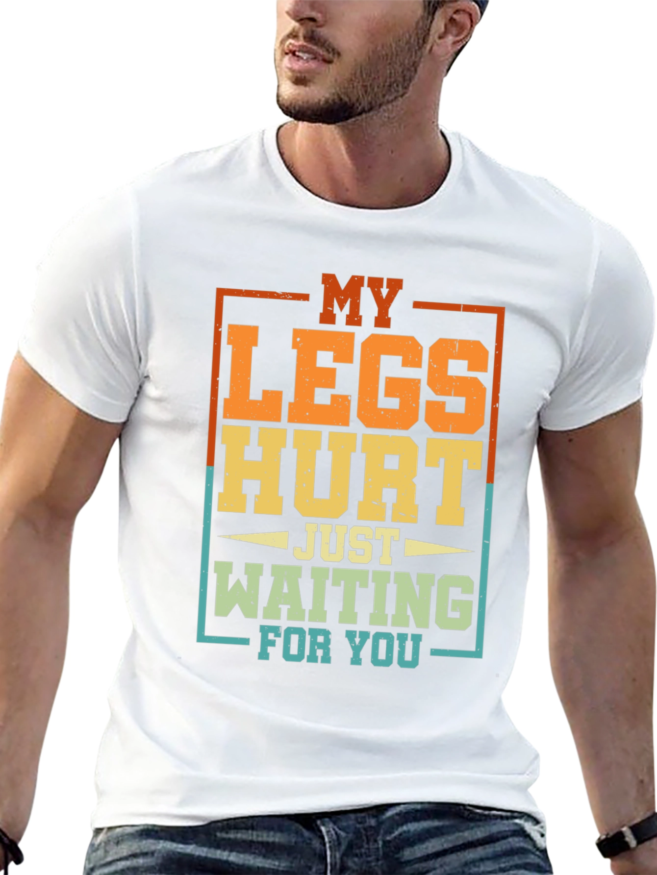 Black Funny My Legs Hurt Waiting For You Graphic T-Shirt view 13