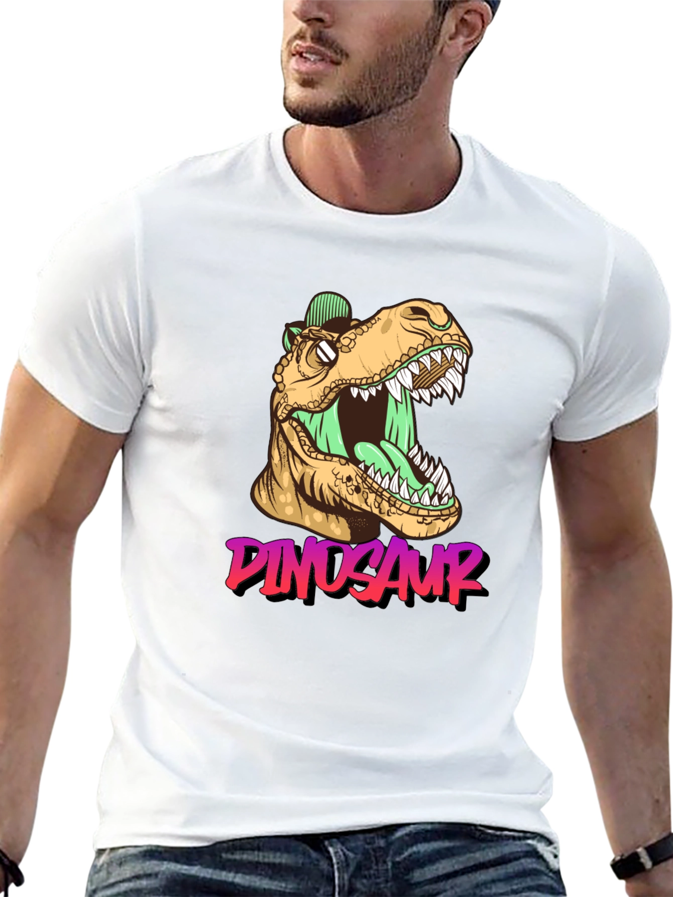 Black Dinosaur Graphic T-Shirt - Roaring Style view 13