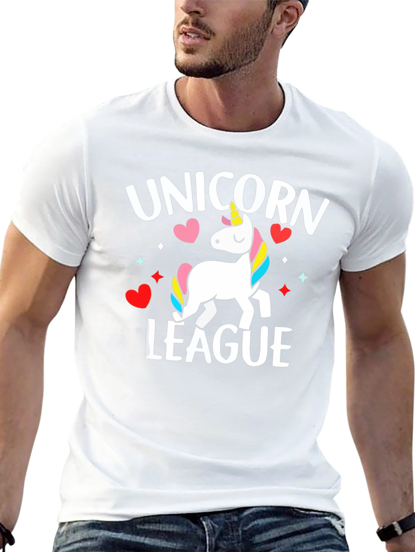 Black Unicorn League Graphic Tee - Black Cotton T-Shirt view 13