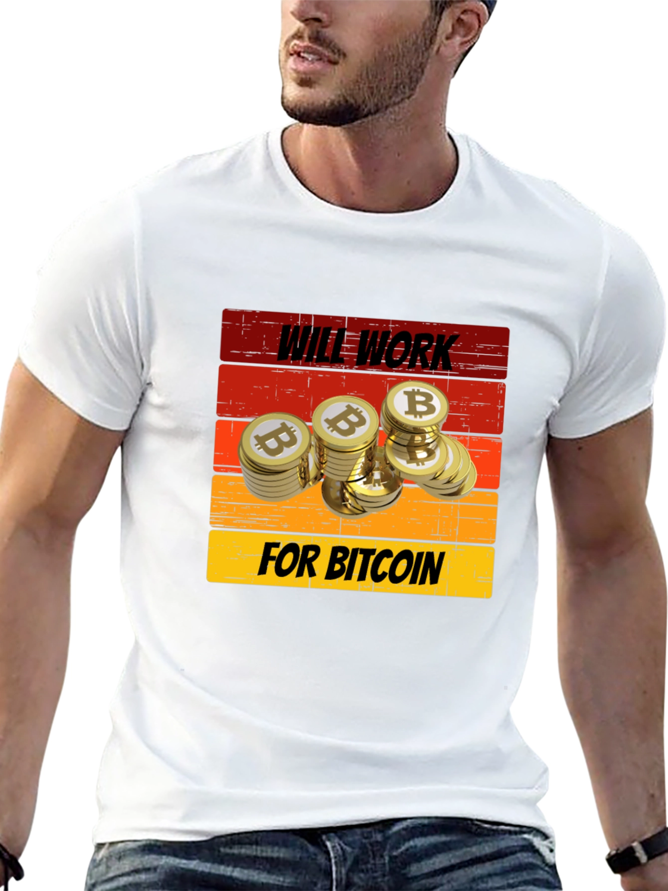 Black Will Work for Bitcoin T-Shirt view 13