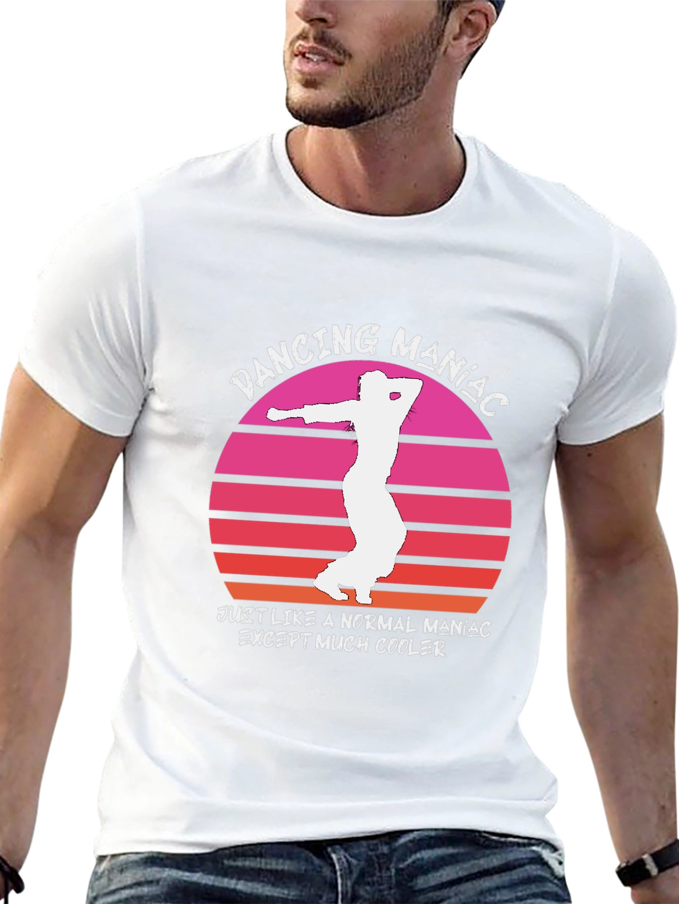 Black Dancing Maniac T-Shirt - Cool Retro Design view 13