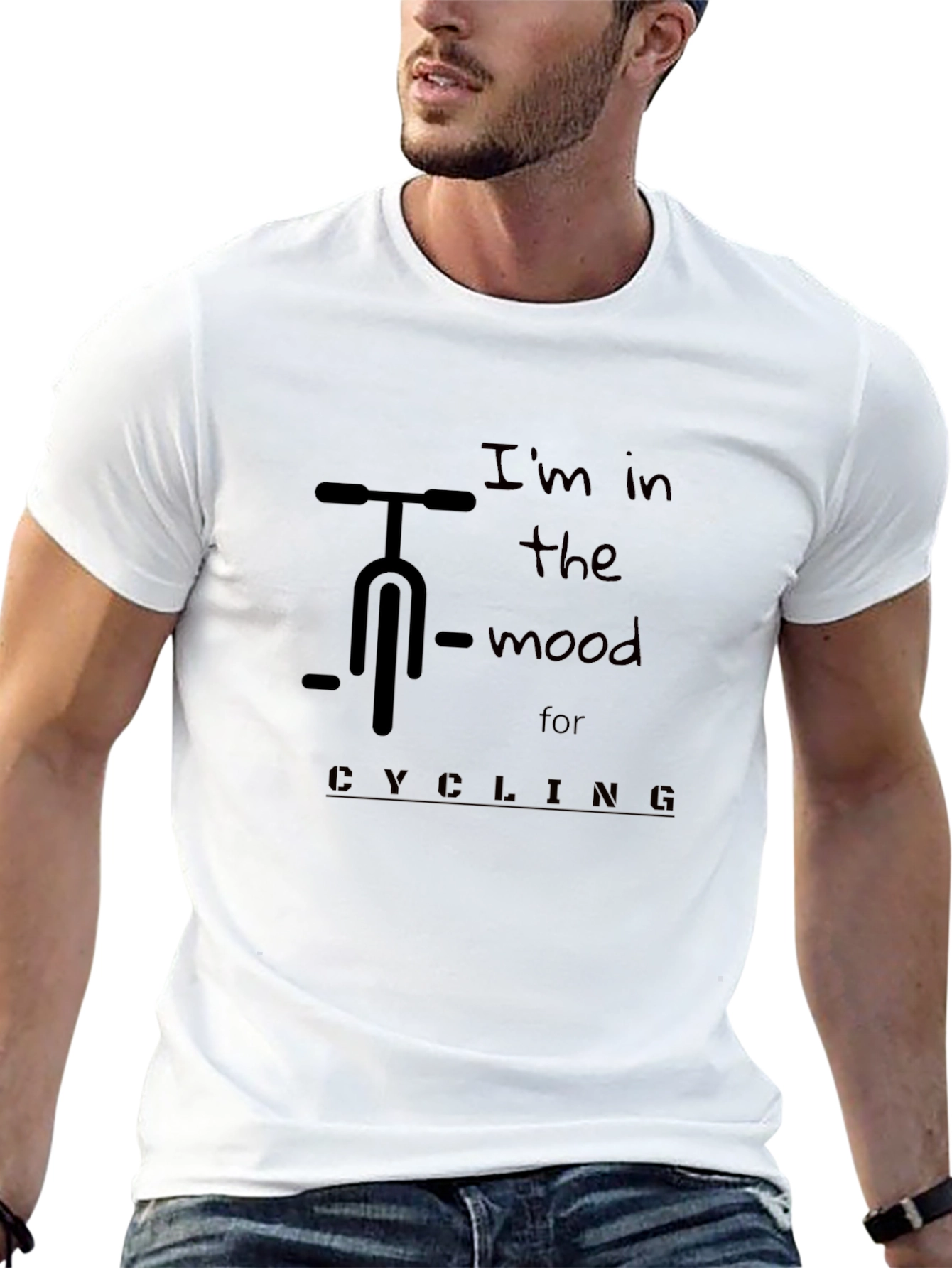 Black Cycling Mood T-Shirt - Bike Graphic Tee view 13