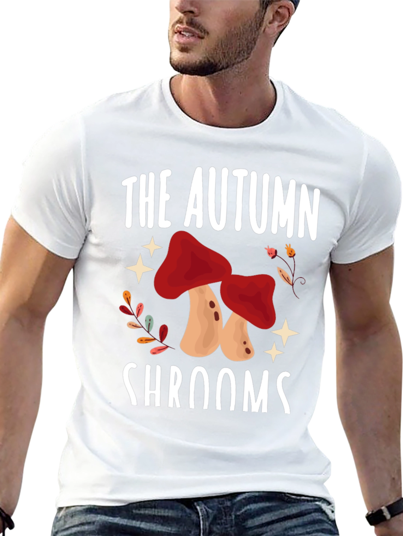 Black Autumn Shrooms T-Shirt - Mushroom Season Tee view 13