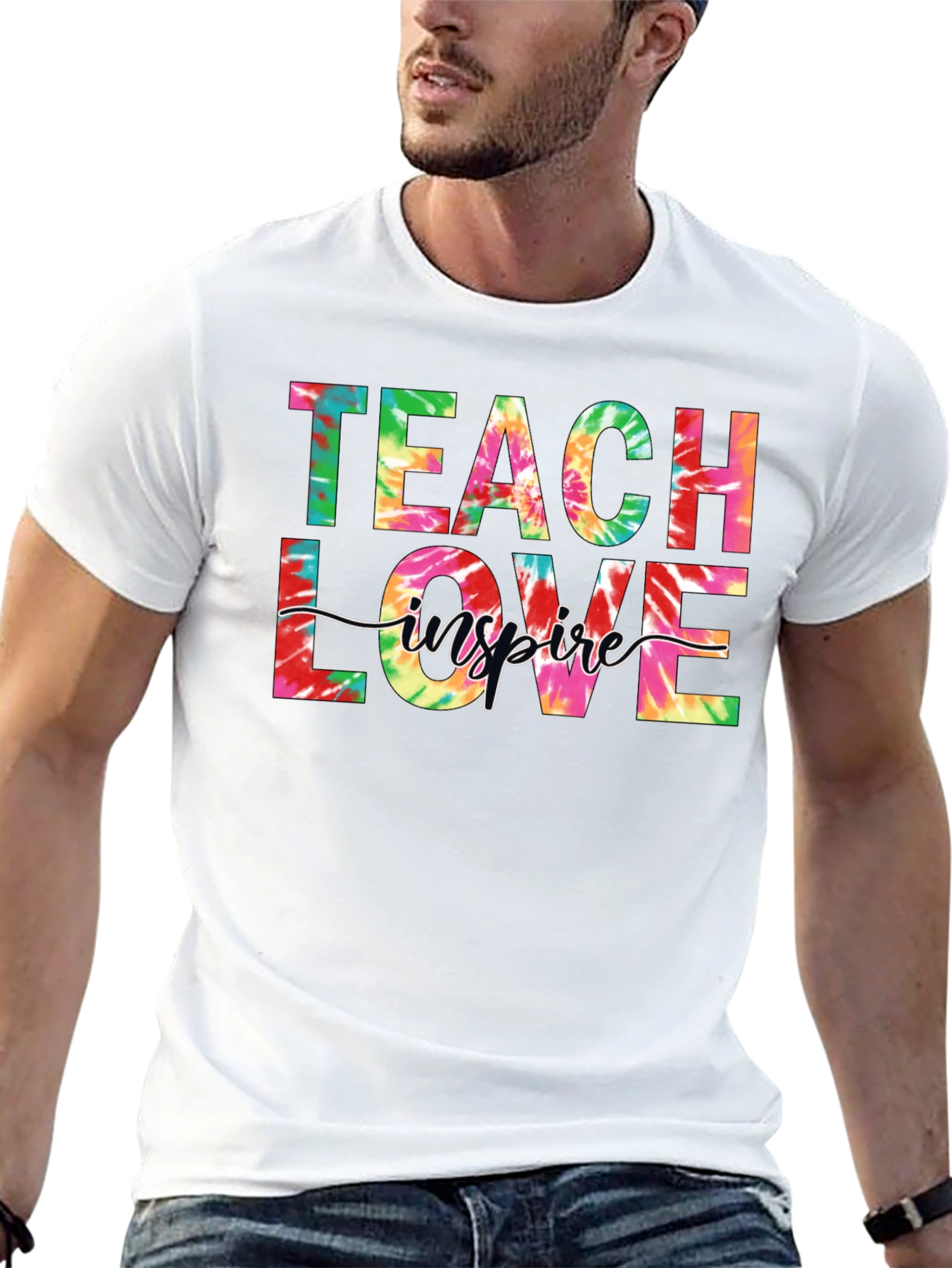 Black Teach Love Inspire Tie Dye Graphic Tee view 13
