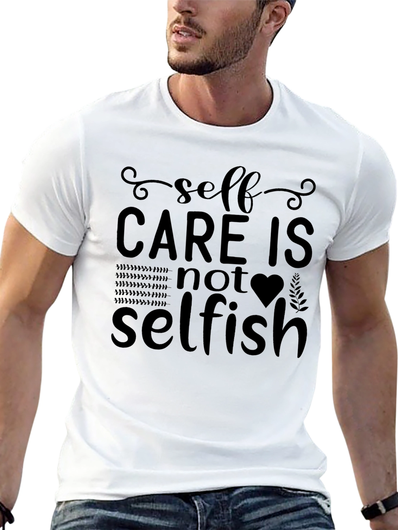 Black Self-Care T-Shirt - Not Selfish Graphic Tee view 13