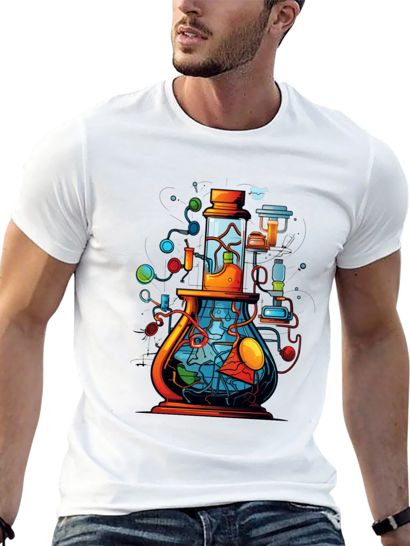 Black Science Flask Graphic T-Shirt view 13