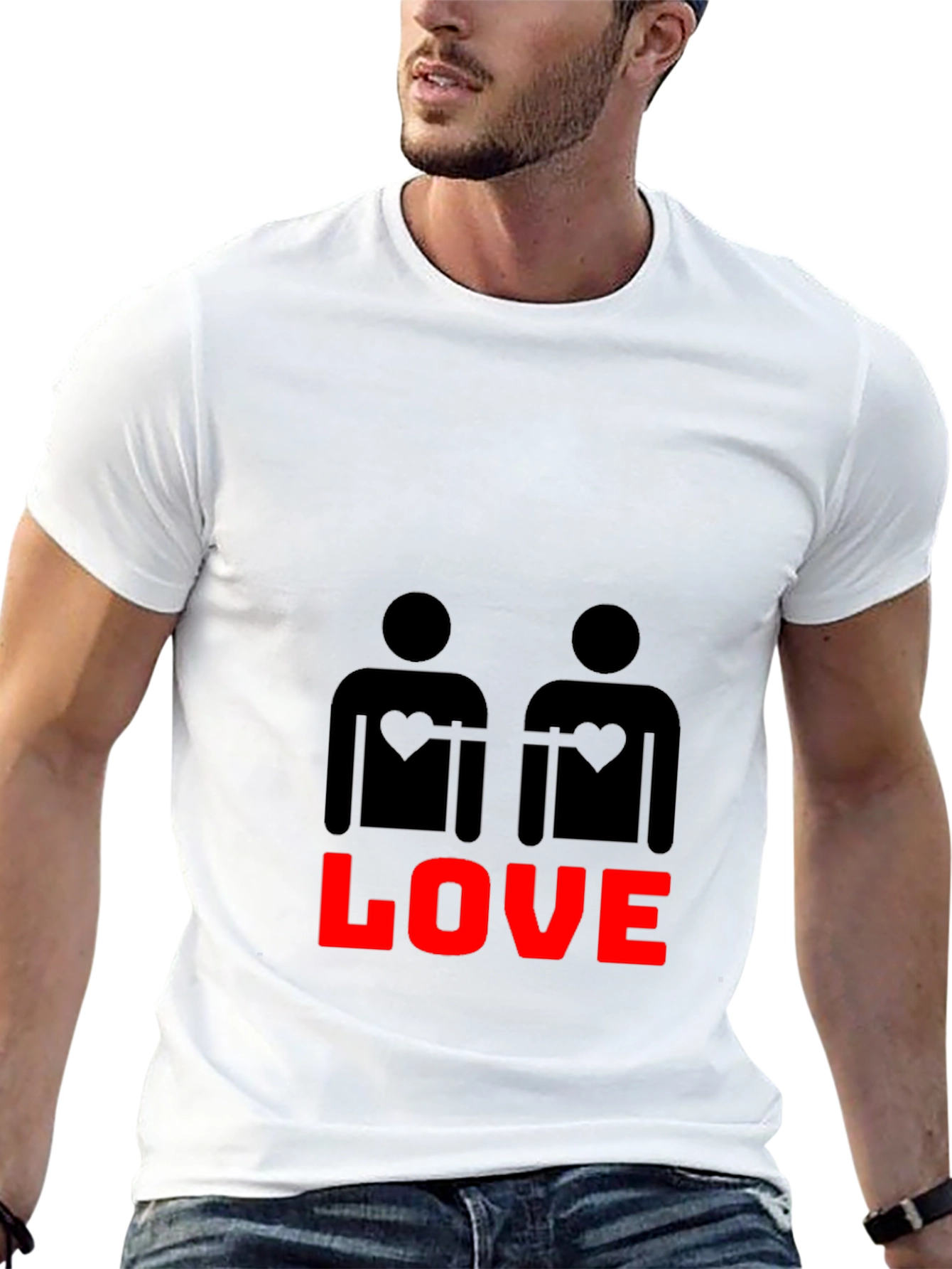 Black Love Wins Graphic Tee - Black Cotton Blend view 13
