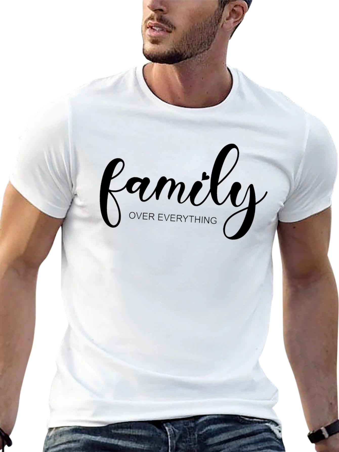 Black Family Over Everything Black Graphic Tee view 13