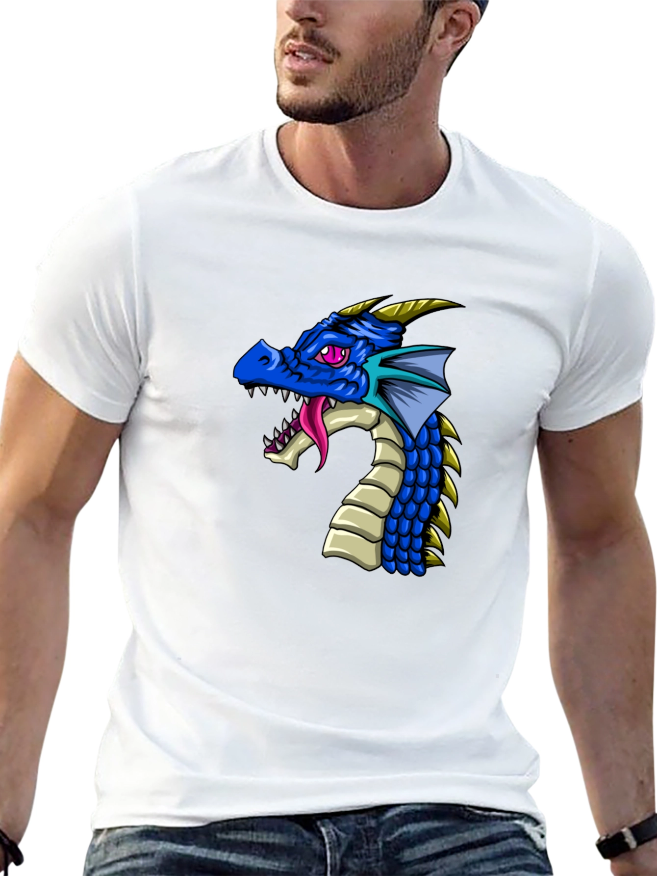 Black Dragon Graphic Print Black T-Shirt view 13