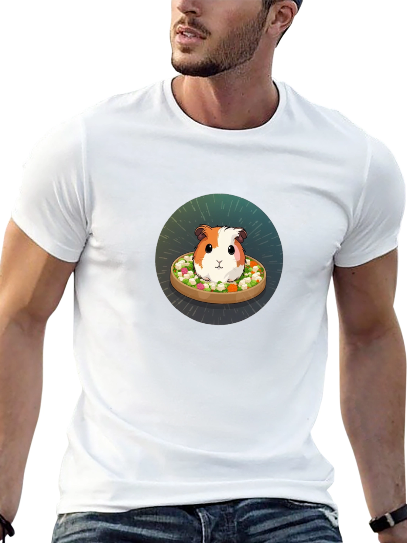 Black Guinea Pig Salad T-Shirt view 13