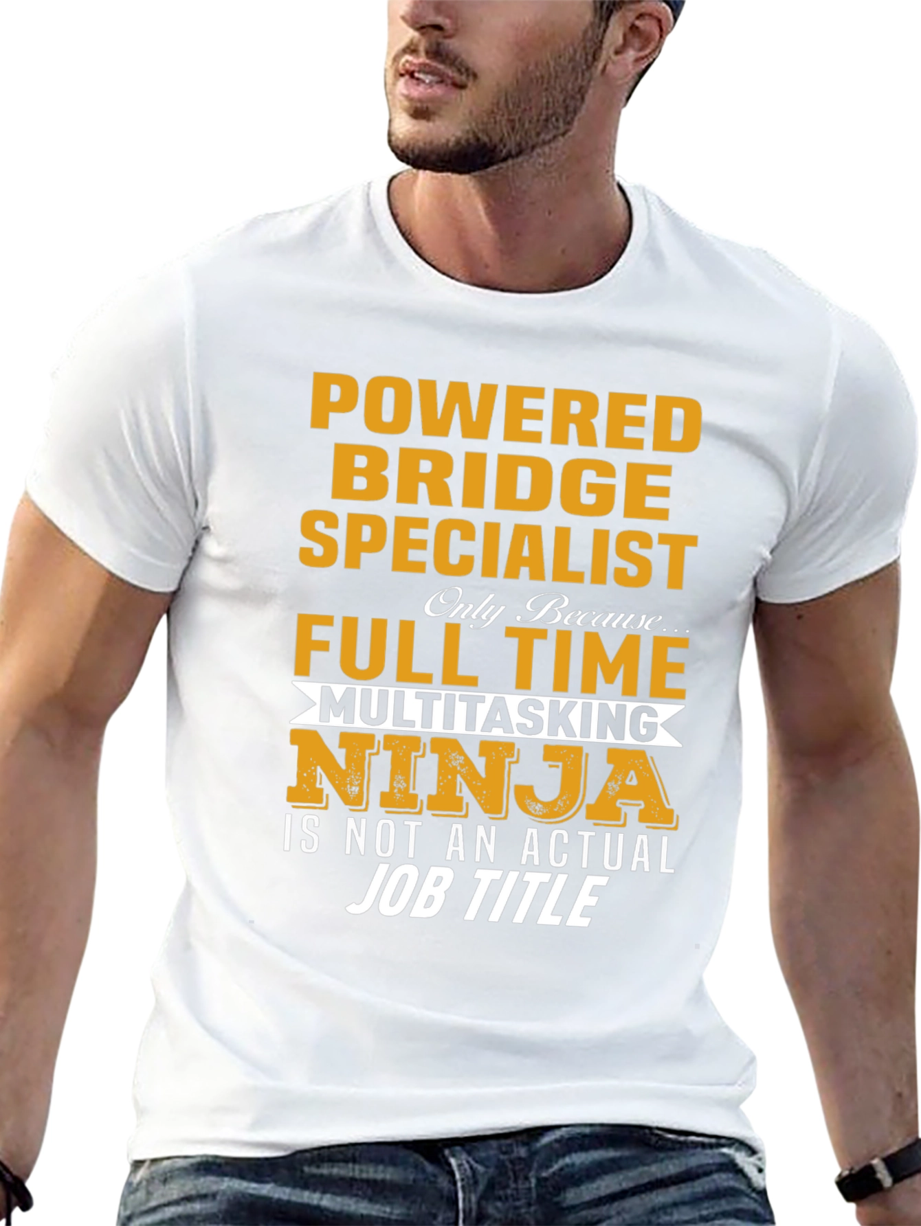 Black Powered Bridge Specialist Multitasking Ninja T-Shirt view 13