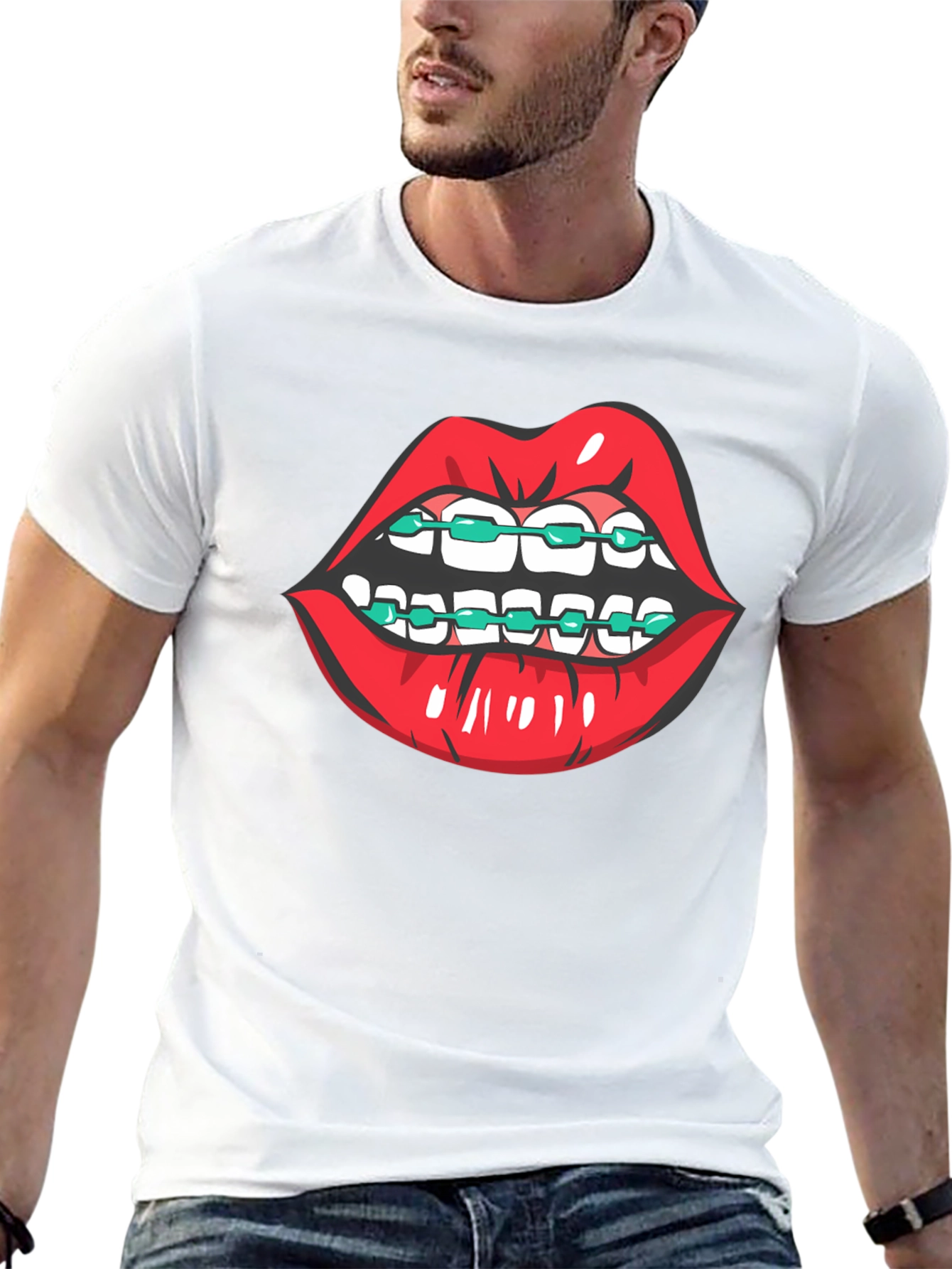 Black Lips with Braces Graphic Tee view 13