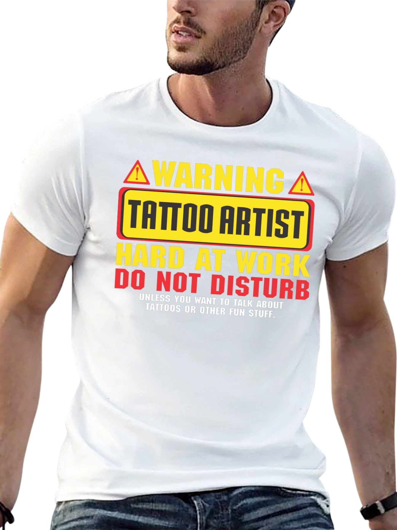 Black Tattoo Artist Warning Graphic T-Shirt view 13