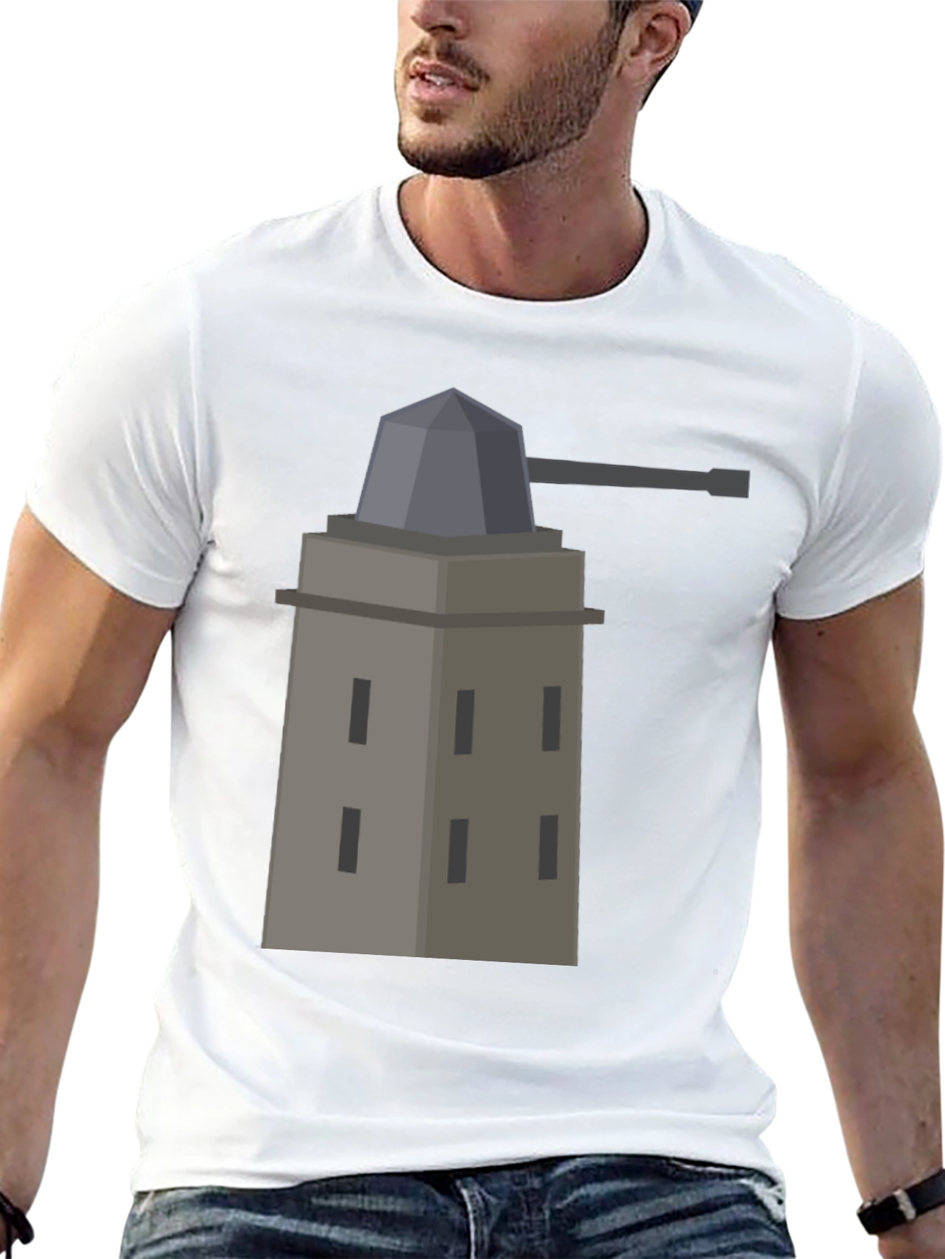 Black Fort Tee - Novelty Graphic Print T-Shirt view 13