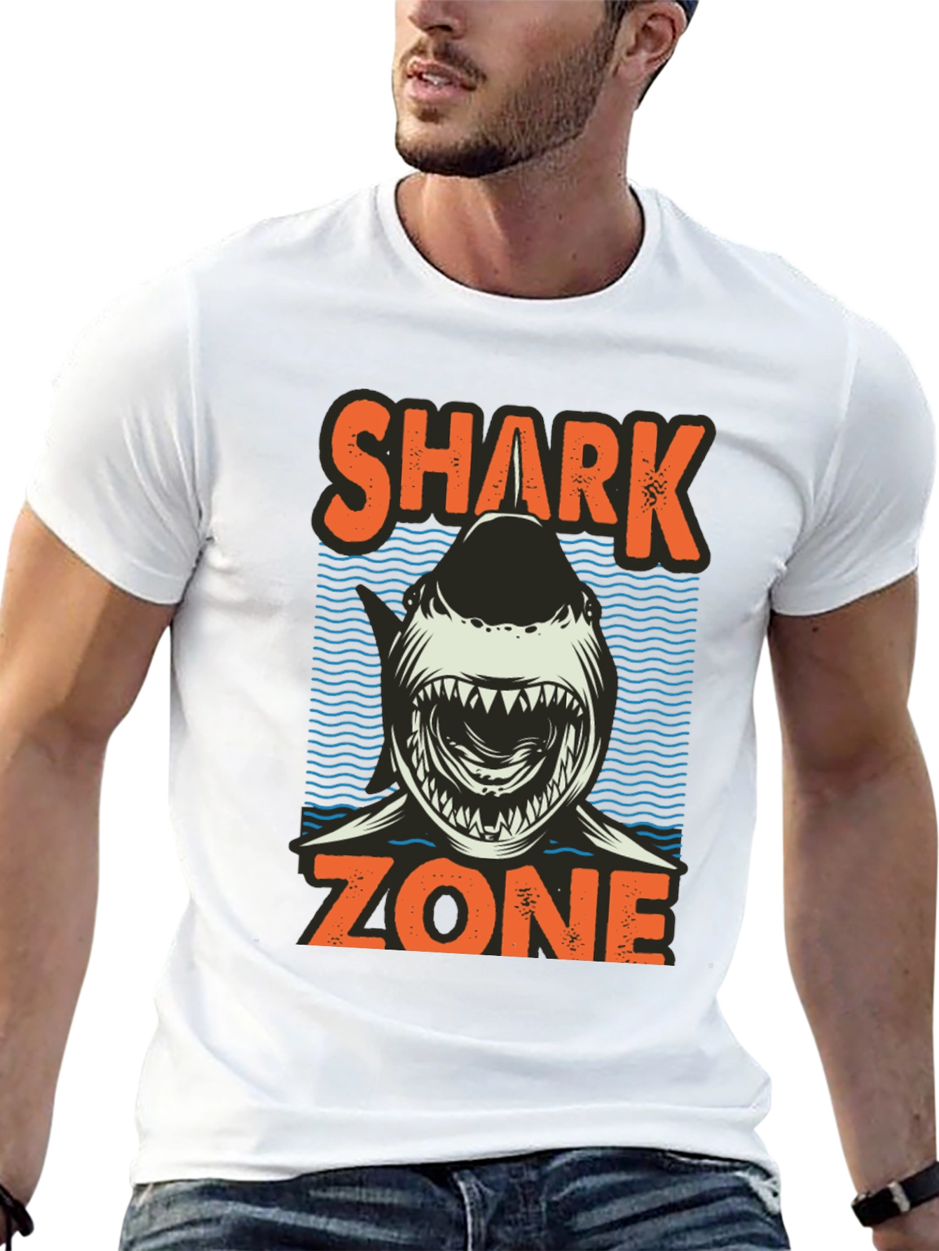 Black Shark Zone Graphic T-Shirt - Casual Style view 13