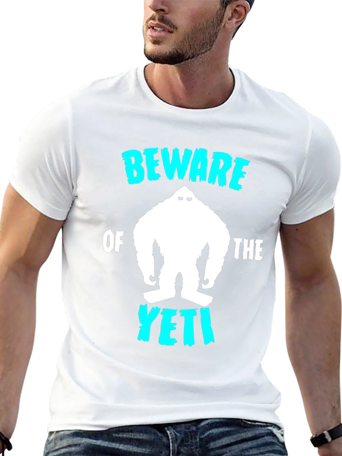 Black Beware of the Yeti Graphic T-Shirt view 13