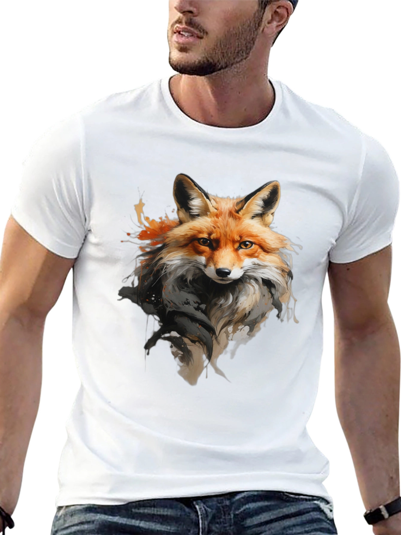 Black Fox Graphic T-Shirt: Stylish Animal Print Tee view 13