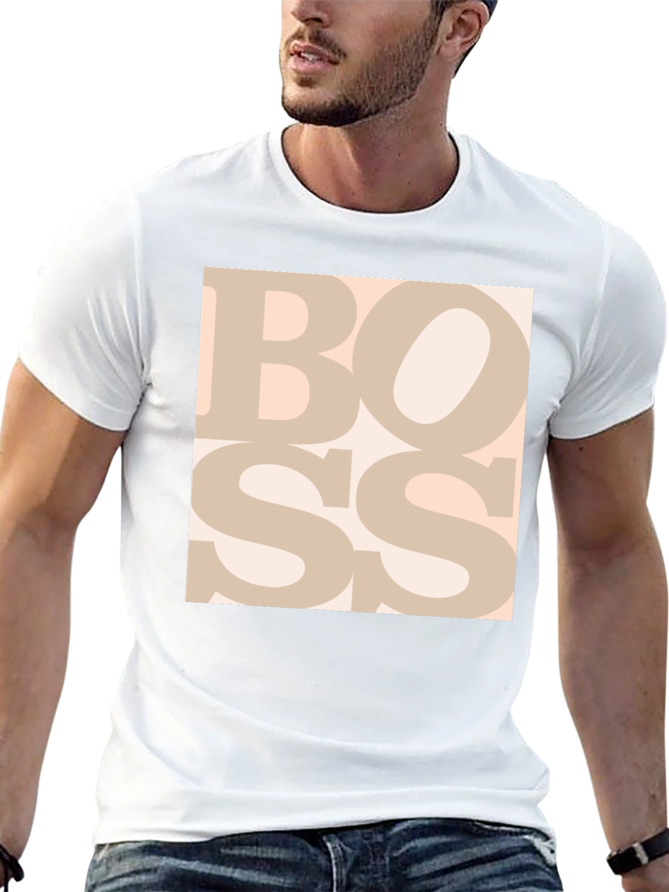 Black Bold BOSS Graphic Tee - Black Cotton T-Shirt view 13