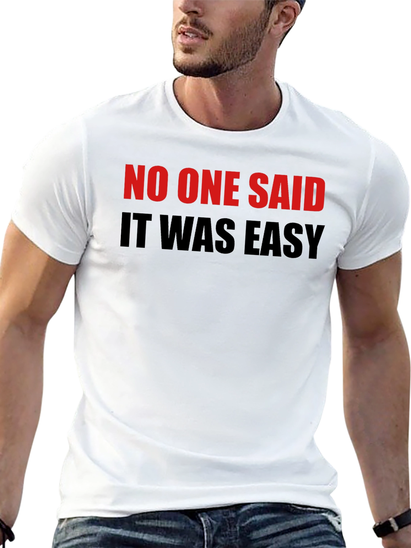 Black No One Said It Was Easy Black T-Shirt view 13