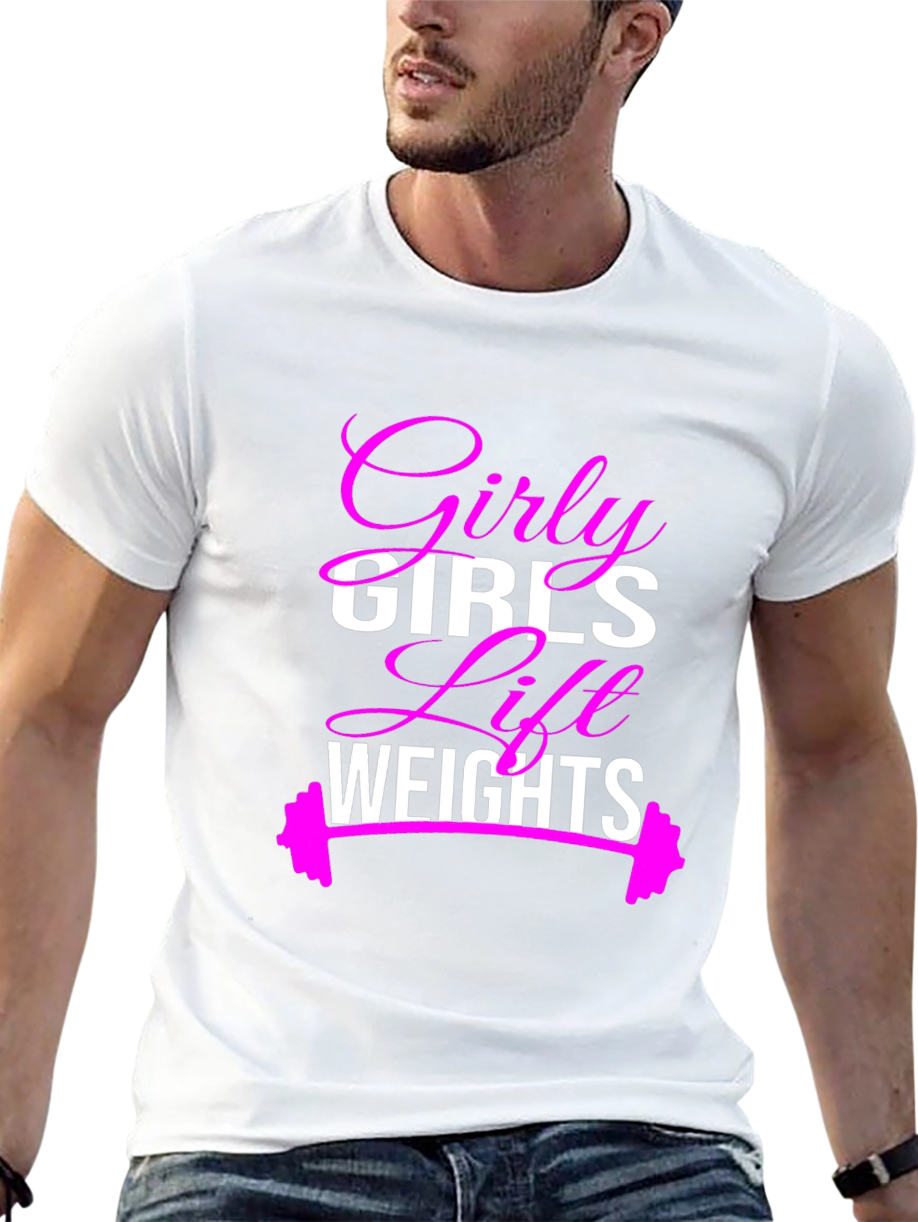 Black Girly Girls Lift Weights T-Shirt - Fitness Apparel view 13