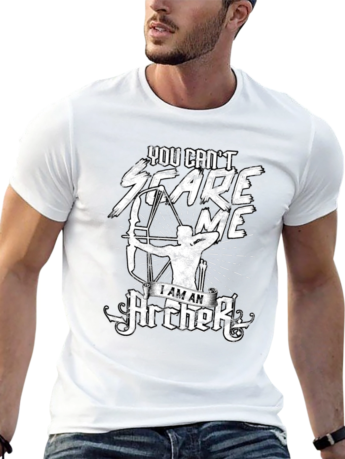 Black Archer T-Shirt - You Can't Scare Me Funny Graphic Tee view 13