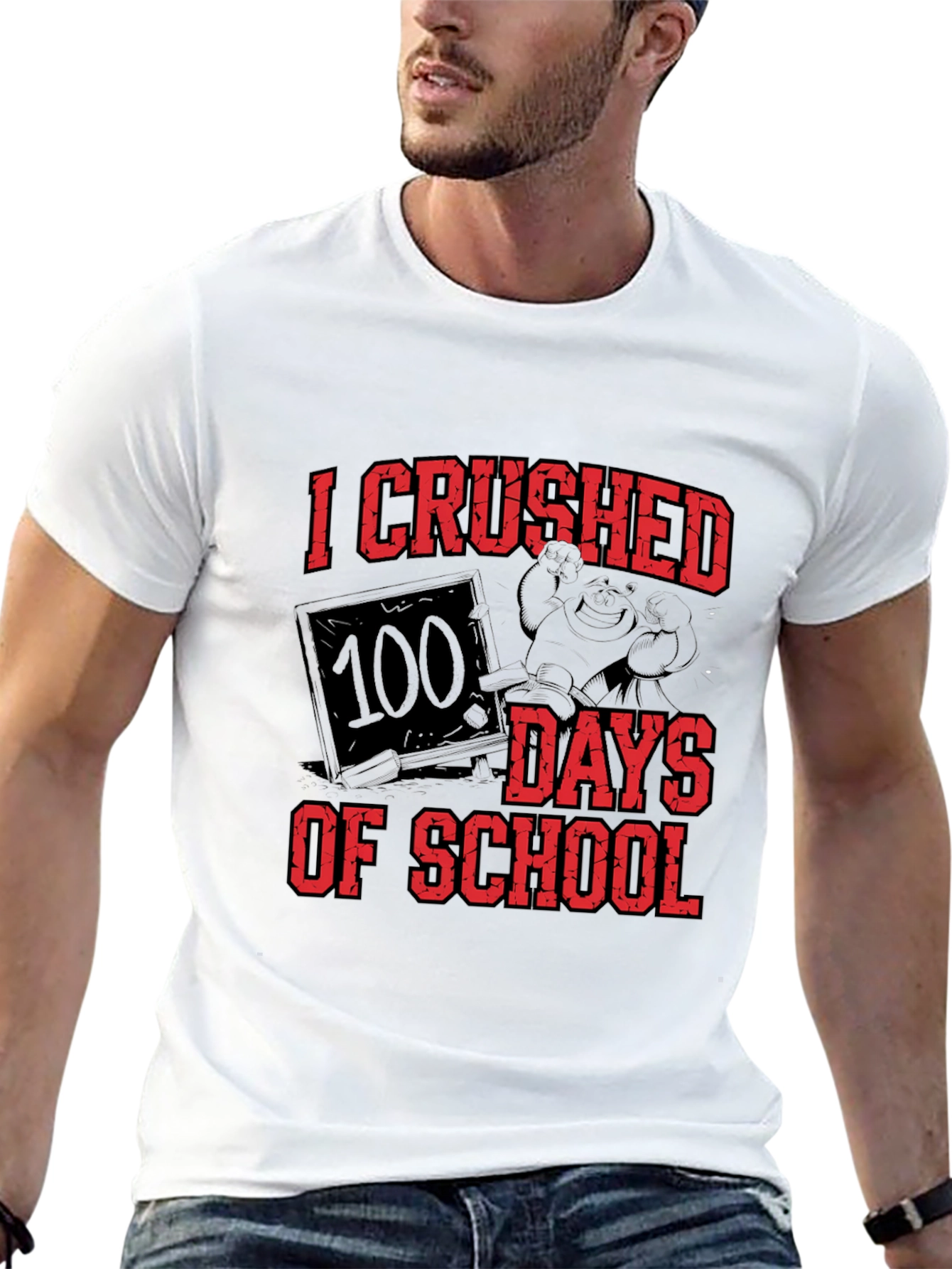 Black I Crushed 100 Days of School T-Shirt view 13