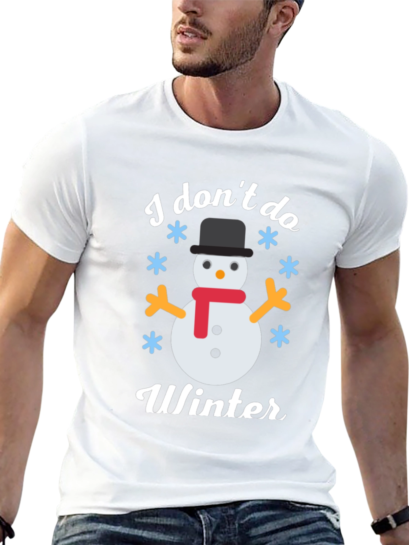 Black I Don't Do Winter Snowman Graphic Tee view 13