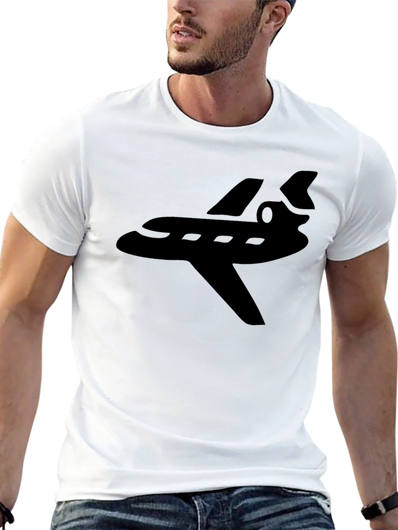 Black Jet Plane Graphic Tee - Black view 13