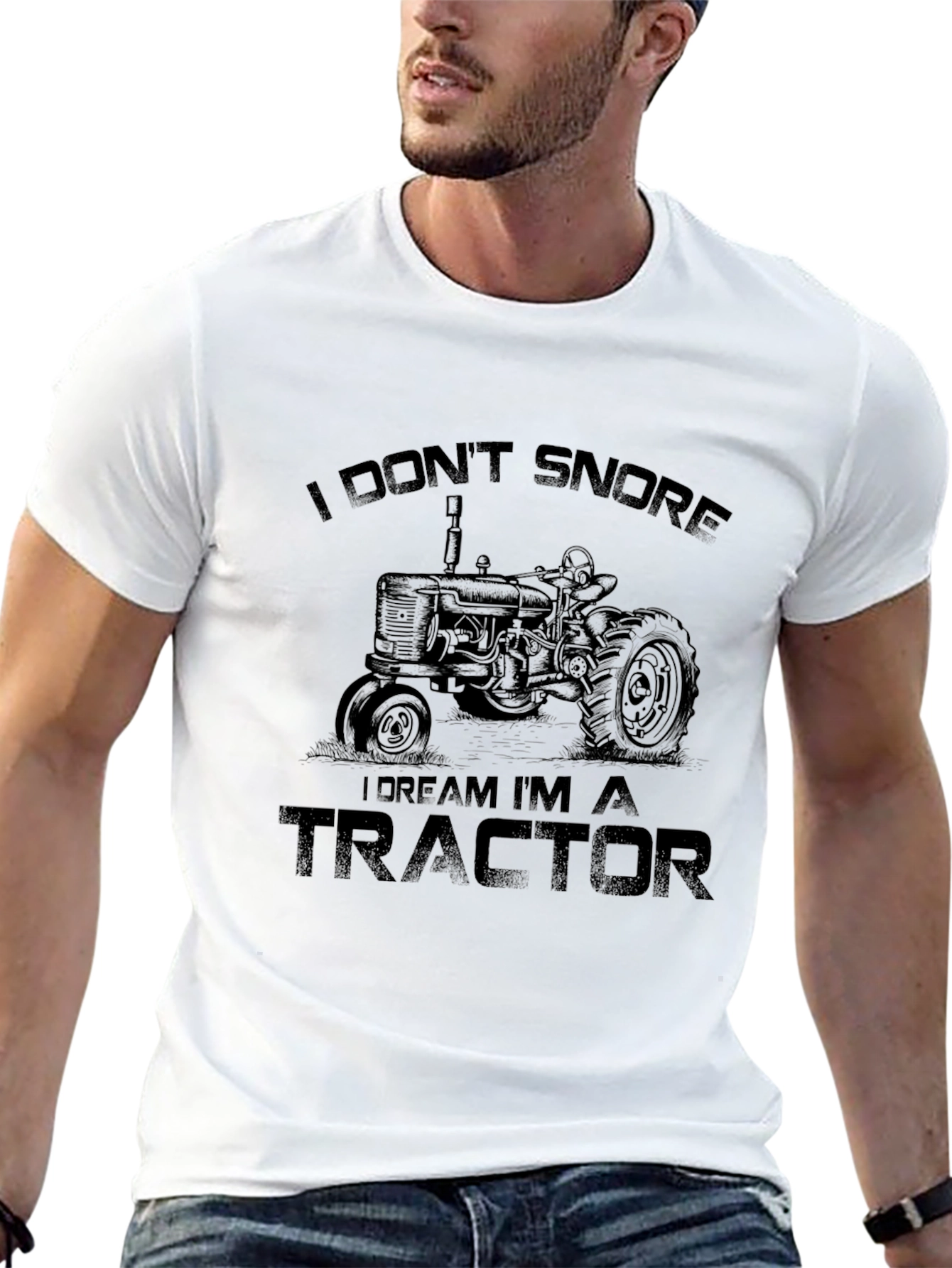 Black I Don't Snore, I Dream I'm A Tractor T-Shirt view 13