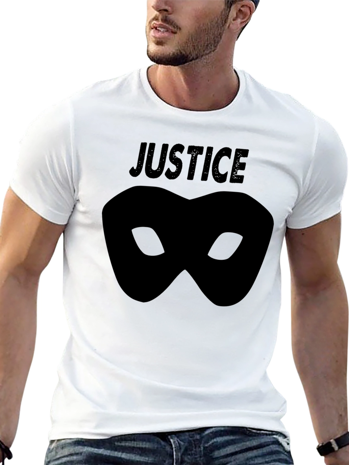 Black Justice Mask Graphic Tee view 13