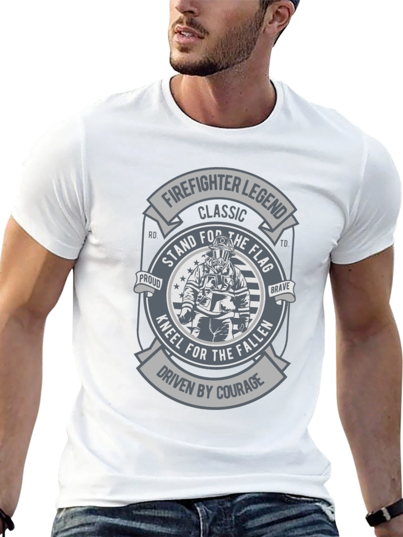 Black Firefighter Legend Graphic Tee - Stand for the Flag view 13