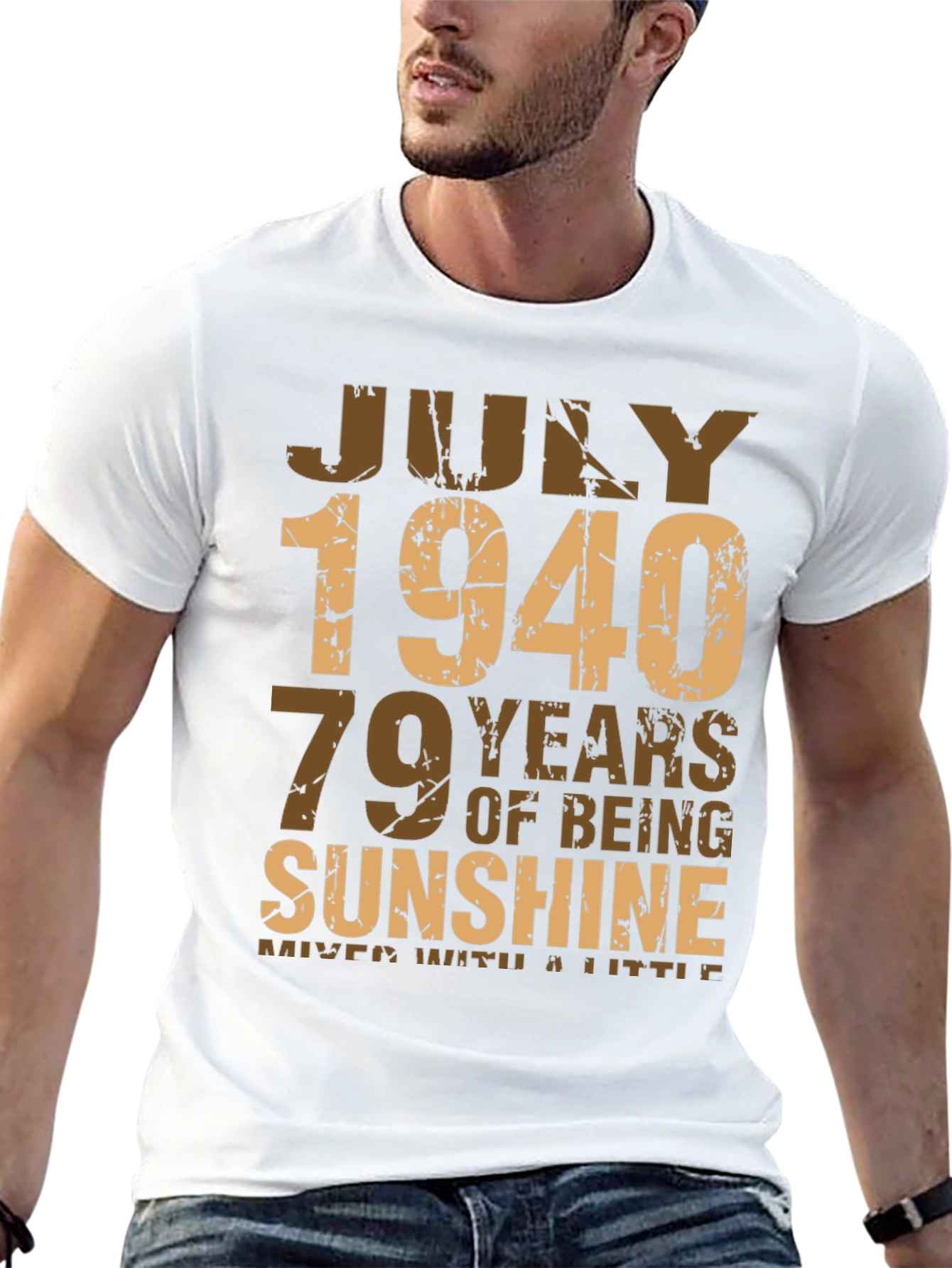 Black July 1940 Birthday T-Shirt - 79 Years of Sunshine view 13