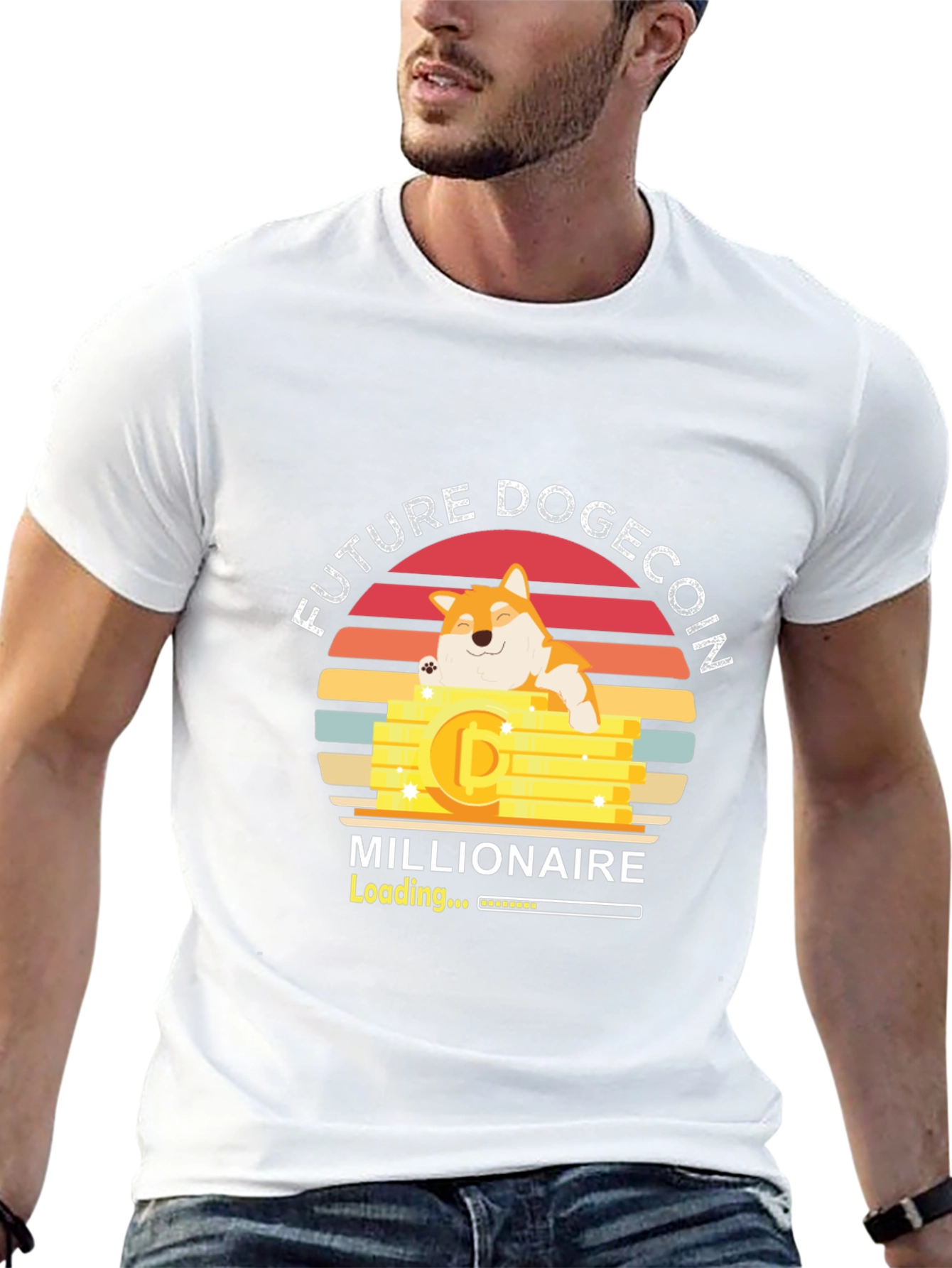 Black Future Dogecoin Millionaire T-Shirt view 13