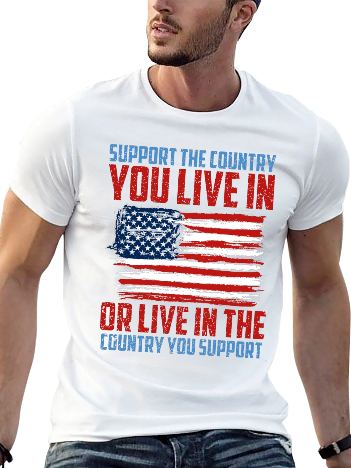 Black Patriotic T-Shirt - Support Your Country Tee view 13
