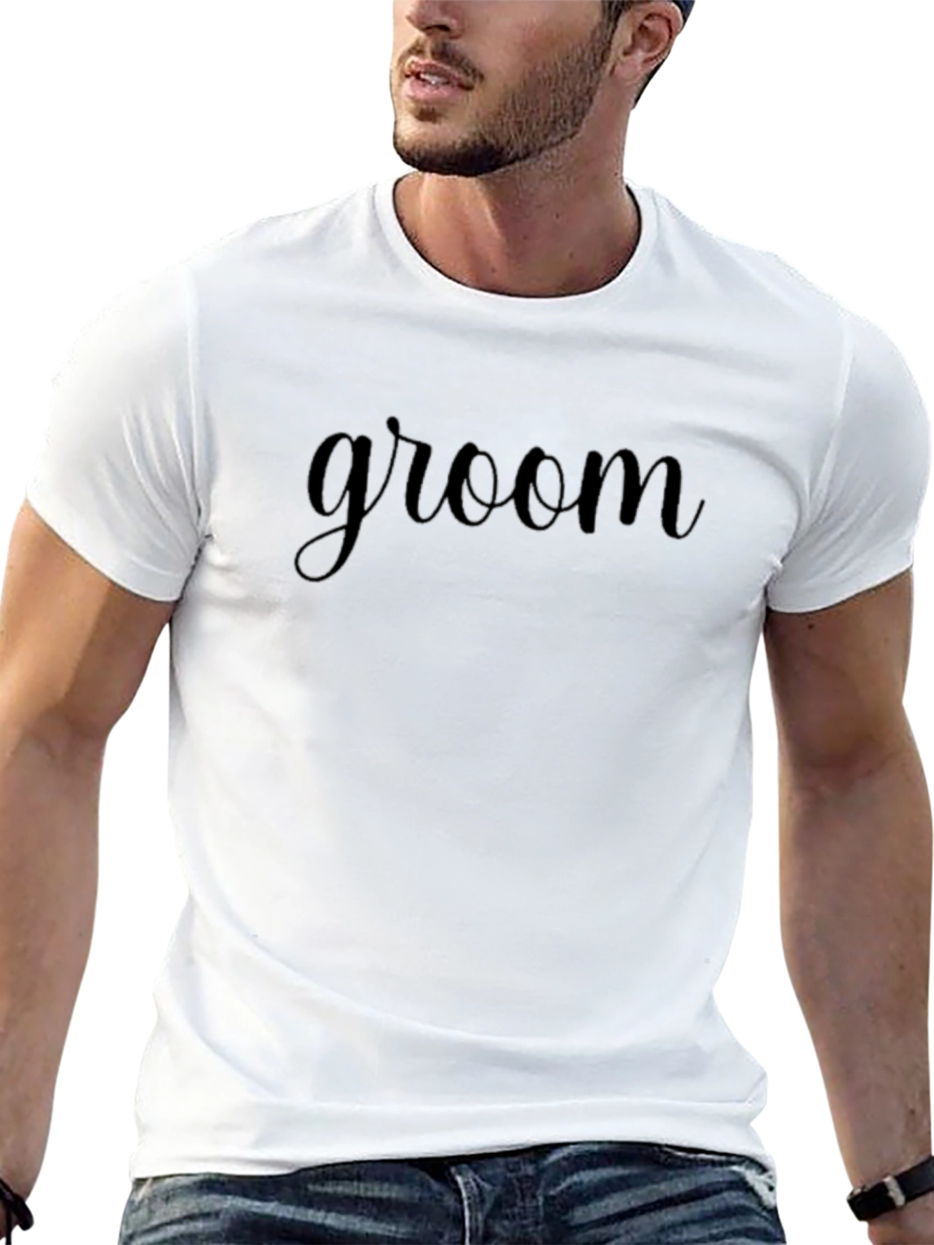 Black Groom Black T-Shirt Wedding Apparel view 13