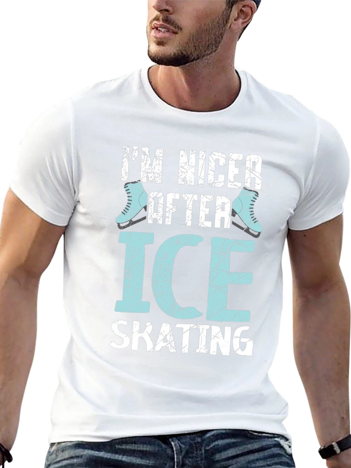 Black I'm Nicer After Ice Skating Graphic T-Shirt view 13