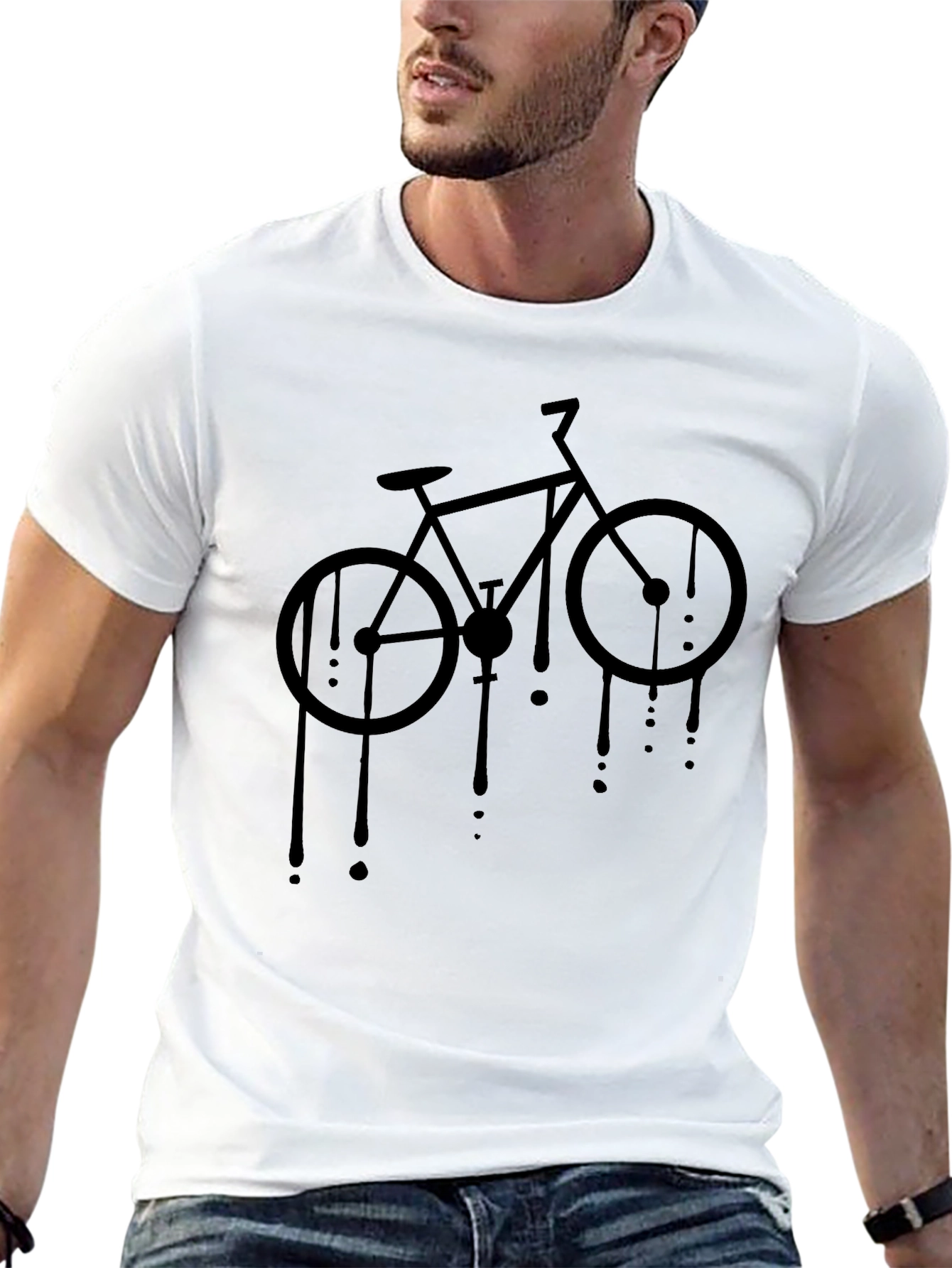 Black Black Bicycle Drip Graphic Tee view 13