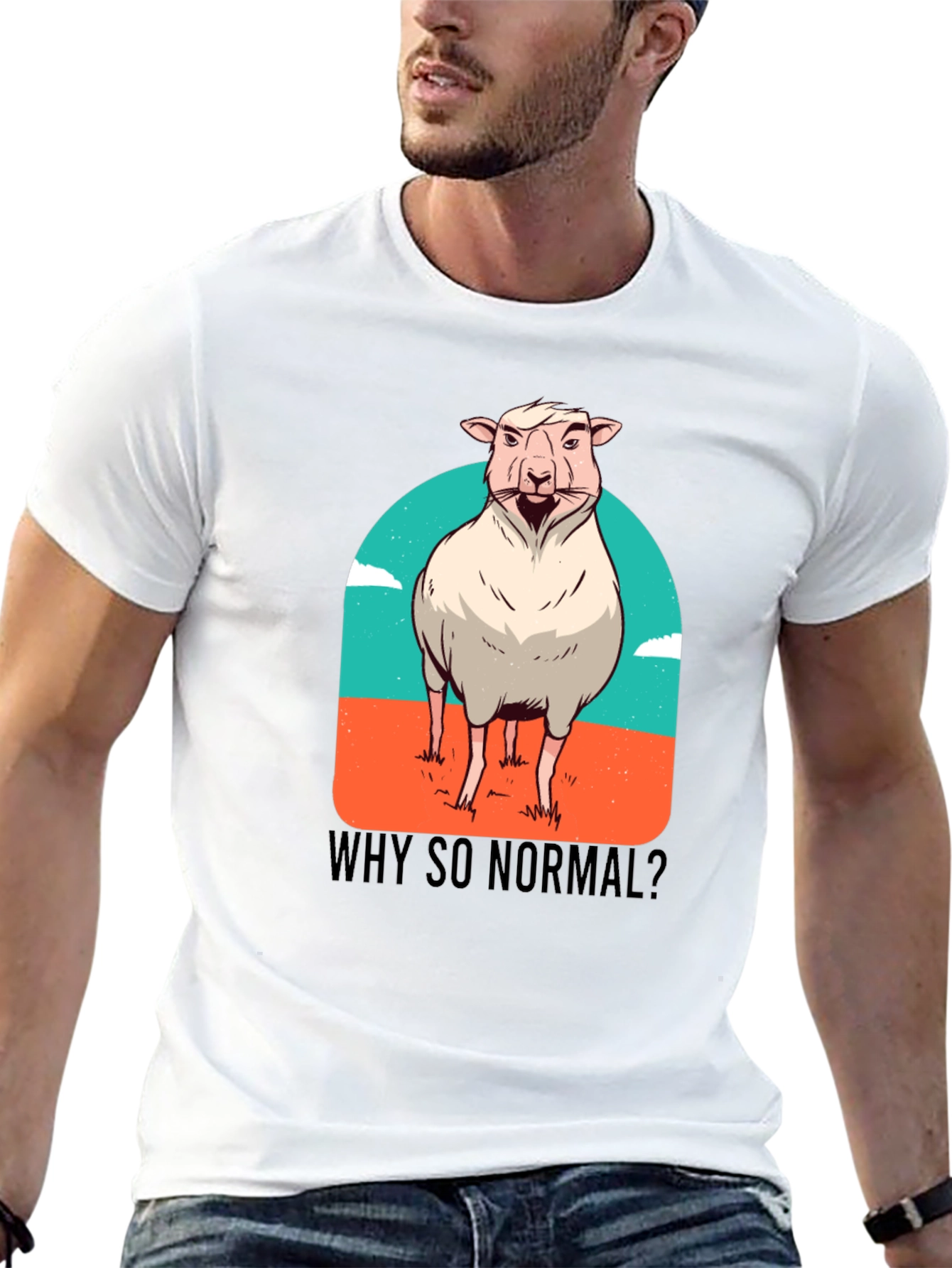 Black Why So Normal? Sheep Graphic T-Shirt view 13